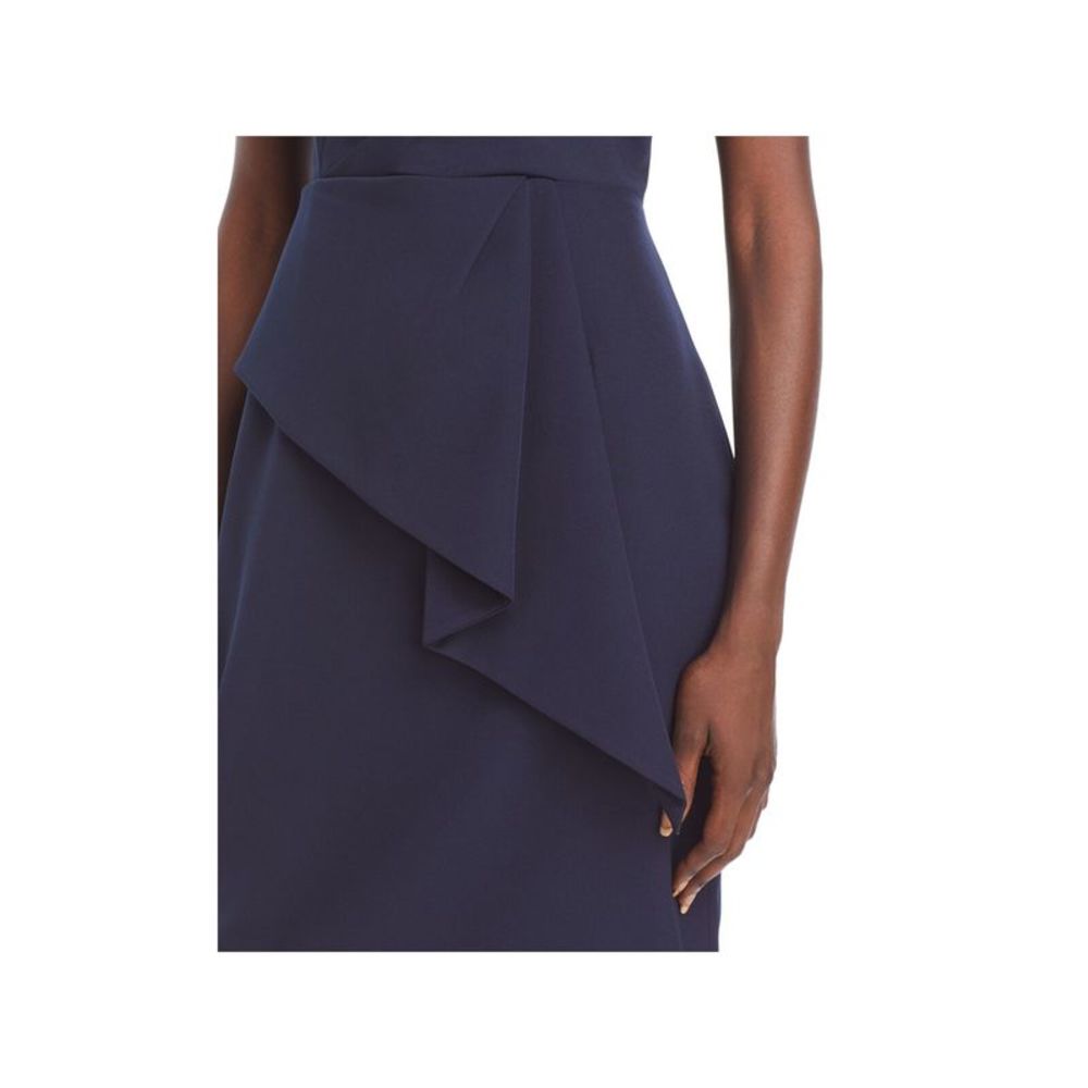 ELIZA J Womens Navy Peplum Front Sleeveless Knee Length Party Sheath Dress 10 - Picture 3 of 3